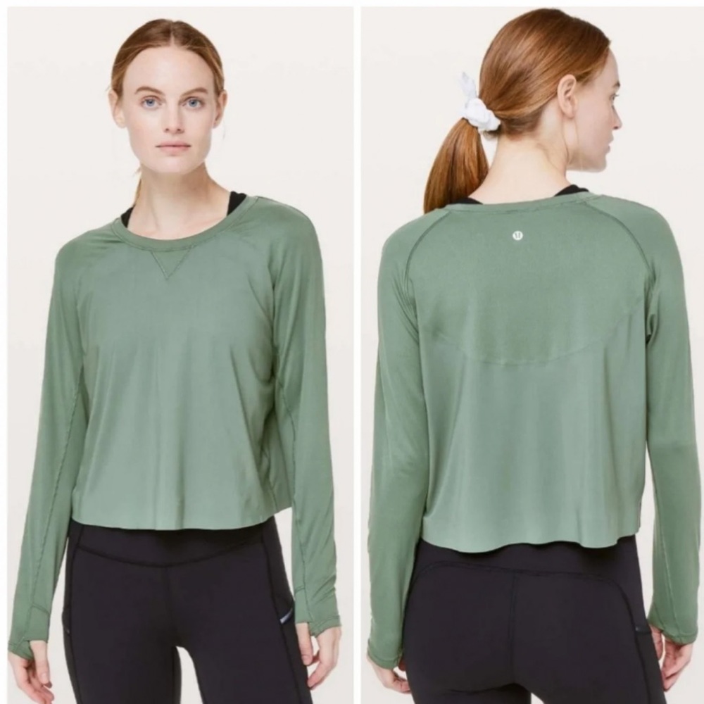 Lululemon long sleeve tee green swiftly tech